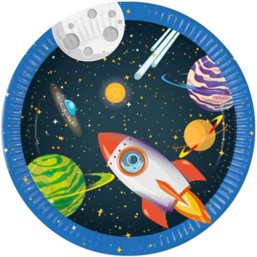 TALERZYKI papierowe KOSMOS galaktyka RAKIETA