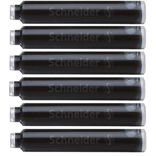 NABOJE DO PIÓR SCHNEIDER, 6 SZT., CZARNY