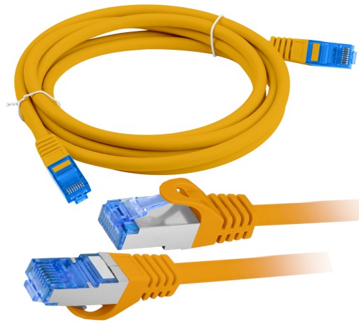 Kabel Internetowy Ethernet Skrętka RJ45 LAN kat 6A SFTP 1m Pomarańczowy