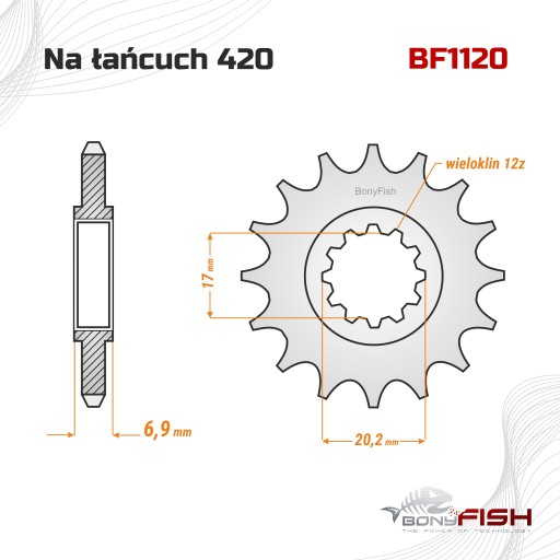 Zębatka przednia Aprilia Yamaha TZR RS 50 12 zębów