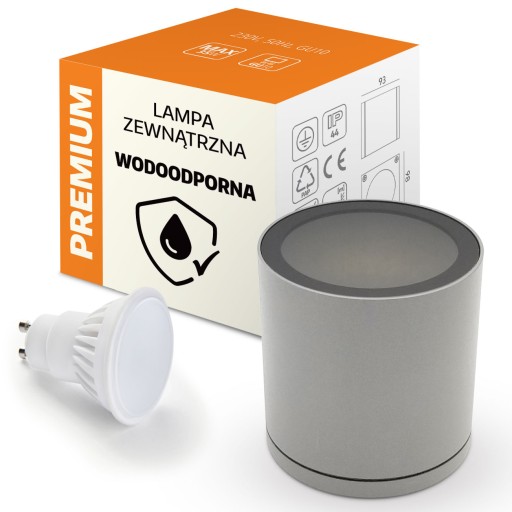 LAMPA Tuba ZEWNĘTRZNA Plafon Ogrodowa IP44 + LED
