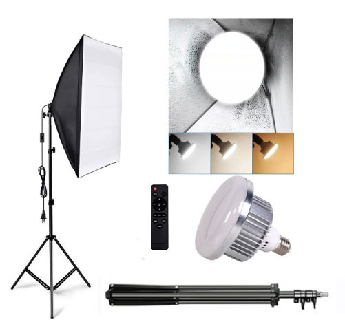 LAMPA LED 200W E27 SOFTBOX STATYW PILOT 3000-6500K