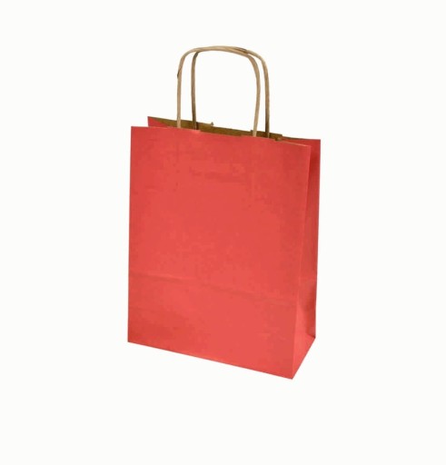 Torba Papierowa Czerwona 18x8x22 180x80x225 A5 10szt. FORTIPAK