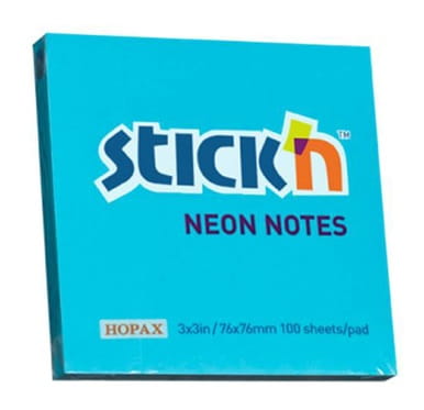 KARTECZKI NOTES SAMOP STICK'N 76X76 NIEBIESKI NEON