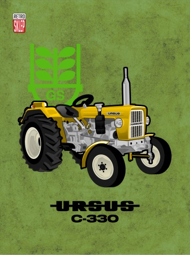 Plakat traktor URSUS C330 kolekcja GS format A3
