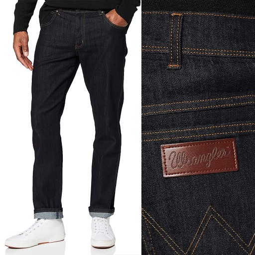 Wrangler TEXAS SLIM Dark Rinse GRANATOWE W32 L30
