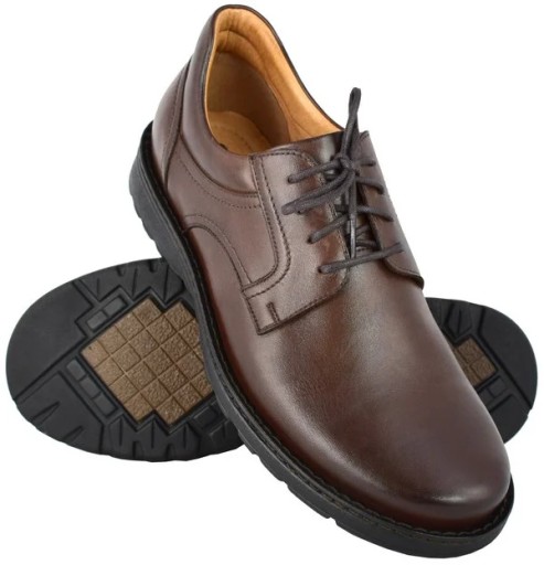 BUTY CASUAL MĘSKIE SKÓRA BRĄZ 42 28 cm PAN 1533