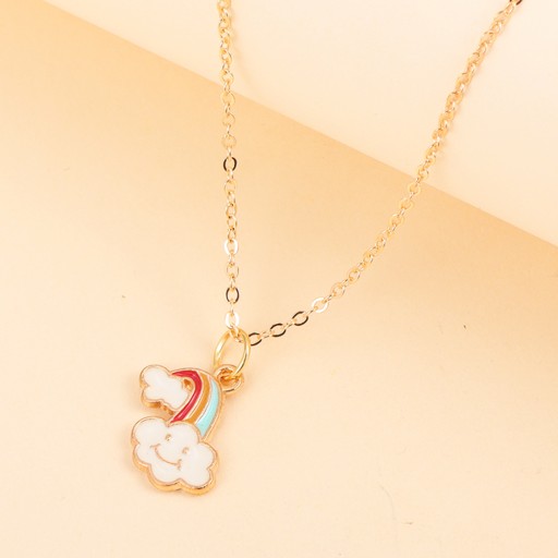 Lovely Enamel Cartoon Rainbow Unicorn Pendant