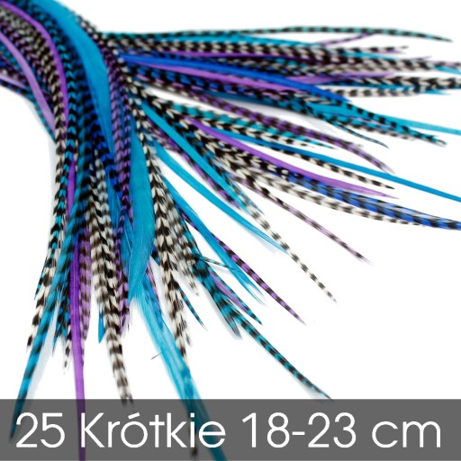 25 Piórka Pióra do Włosów 18-23cm Starlight