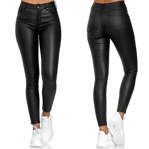 DAMSKIE SPODNIE WOSKOWANE SKÓRA PLUS SIZE