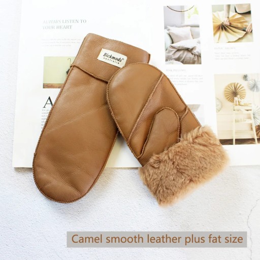Sheepskin Fur Mittens Women's Leather Wool Color Winter Warmth Thickening