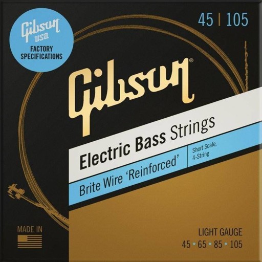 Gibson SBG-SSL Short Scale Brite Wire Electric Bass Strings, 4-String
