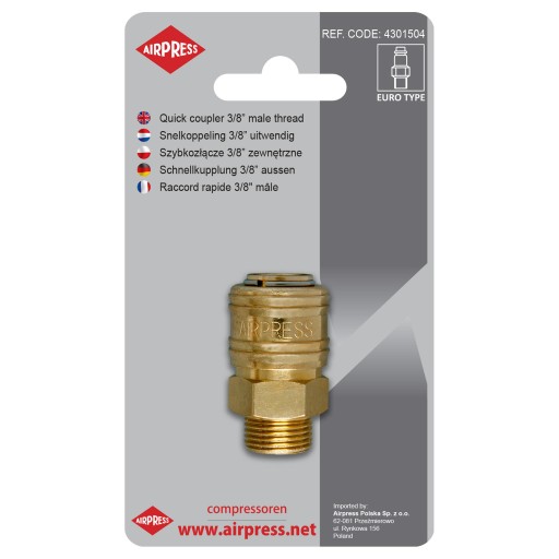 SZYBKOZŁĄCZE 3/8 GWINT ZEWNĘTRZNY AIRPRESS 4301504