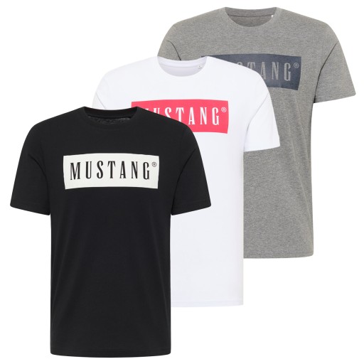 3PAK MUSTANG STYLE ALEX C LOGO TEE MĘSKI T-SHIRT KOSZULKA LOGO NADRUK