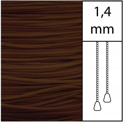 Sznurek 1,4 mm do rolet rzymskich brązowy - 10 mb
