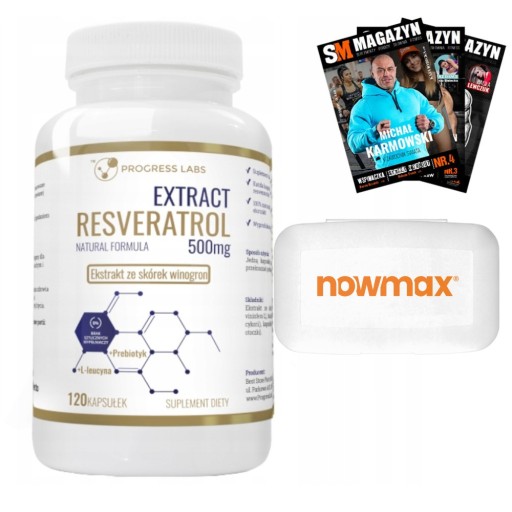 RESWERATROL EKSTRAKT 500mg RESVERATROL SPALACZ TŁUSZCZU METABOLIZM 120k