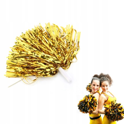 6POMPON CHEERLEADERKI CZIRLIDERKA POMPONY ŻÓŁTY