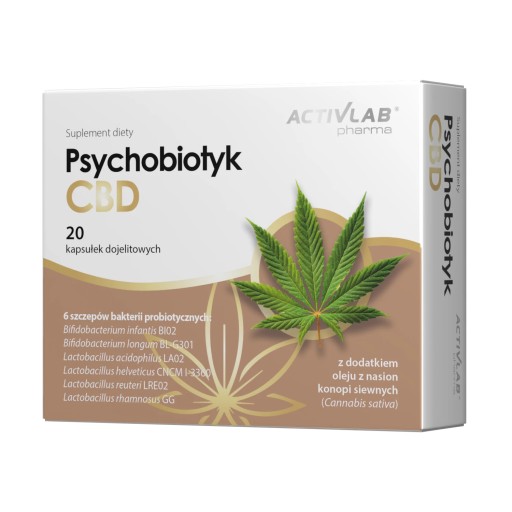 3 x Psychobiotyk CBD 20 kapsułek BAKTERIE PROBIOTYCZNE OLEJ Z NASION KONOPI