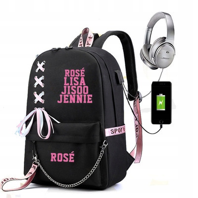 BLACKPINK Same USB Backpack Charging Student