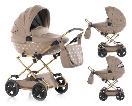 Wózek dla lalek lalki Tako Laret Imperial MINI beżowy Baby Born eko-skórka