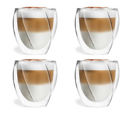 Szklanki termiczne do kawy i herbaty Vialli Design CRISTALLO 250ml (4szt.)
