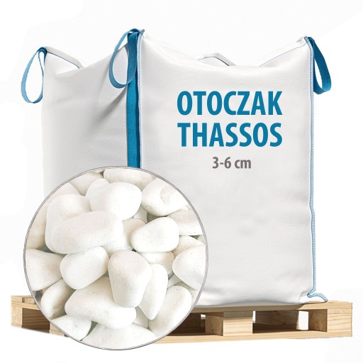 Biały Kamień Ogrodowy Thassos 3-6CM 500kg Big Bag