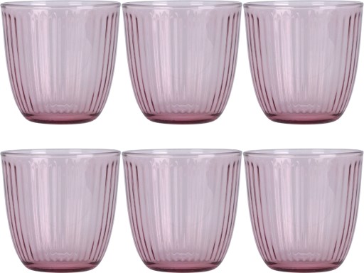 Komplet Szklanek do WODY NAPOJÓW DRINKÓW 300 ml 6 SZT NA PREZENT - RÓŻOWE