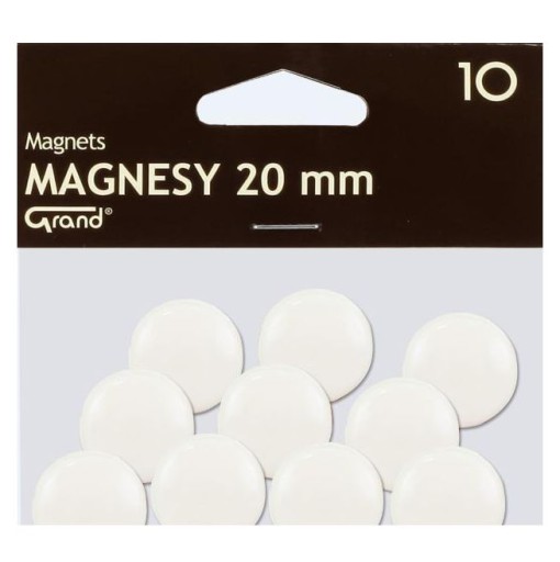 MAGNES 20 MM BIAŁY (10 SZT)
