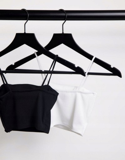 TOPY BIAŁY-CZARNY 2 PACK RAMIĄCZKA 34 XS