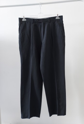 M&S spodnie z kantem i zakładkami len jedwab linen silk 34/31