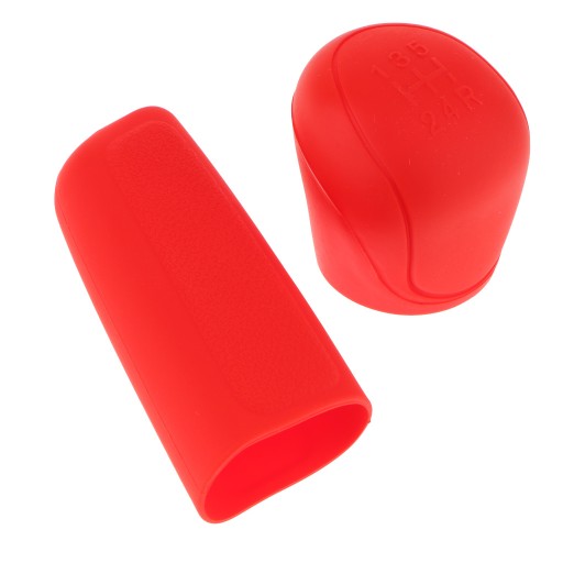 2pc Universal Silicone Non Slip Brake Knob Cover Red