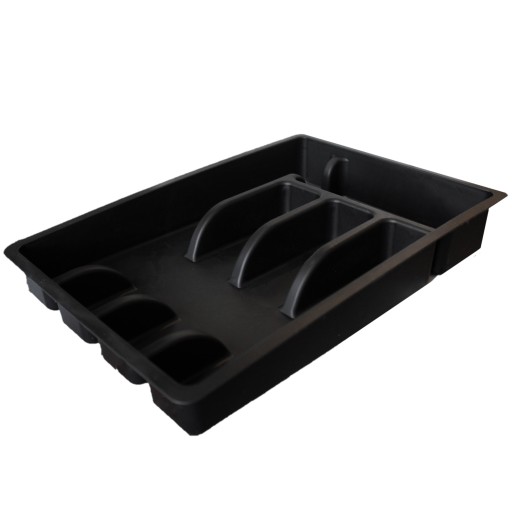 Wkład do Szuflad Na Sztućce Czarny 25cm 5 przegród
