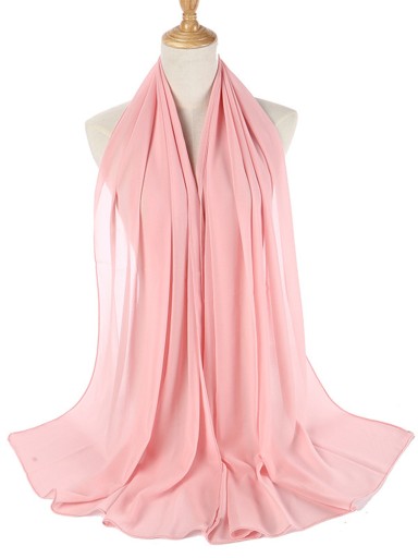 Plain Color Muslim Chiffon Scarf Hijab Headband