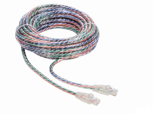 Kabel CAT6 RJ45 KROSOWANY transparent 10m. THOMSON