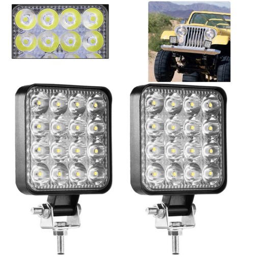 2el LAMPA ROBOCZA LED 48W 16LED 6000K 9-30V UCHWYT MOCUJĄCY ŚRUBKI ZESTAW
