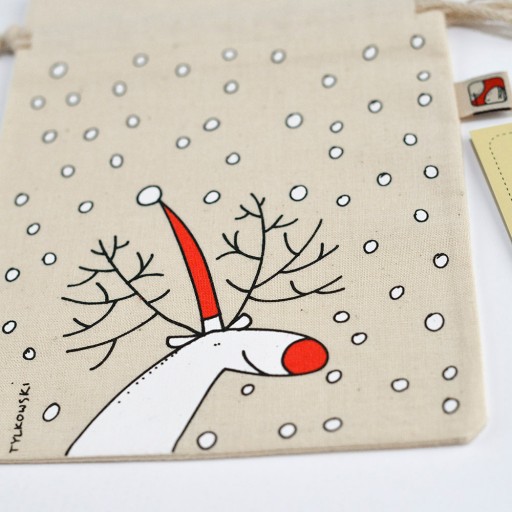 Woreczek świąteczny duży Ilustris – renifer