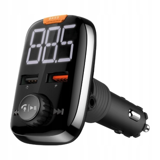 ZESTAW GŁOŚNOMÓWIĄCY BLUETOOTH TRANSMITER FM DO AUTA RADIA 12V USB SD