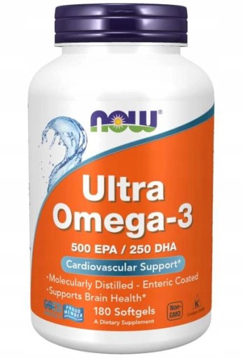 NOW Foods Ultra OMEGA-3 Destylowane DHA EPA 180kap