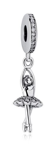 ZAWIESZKA DO SREBRO CHARMS KORALIK BALETNICA 925