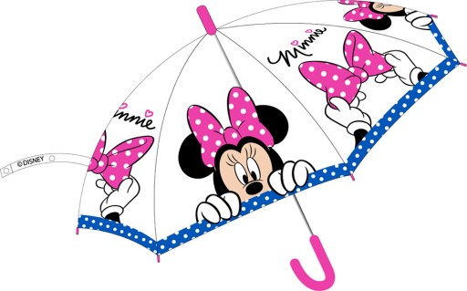 MYSZKA MINNIE PRZEŹROCZYSTY PARASOL PARASOLKA