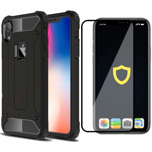 ETUI CASE PANCERNE X-ARMOR DO IPHONE XR + SZKŁO