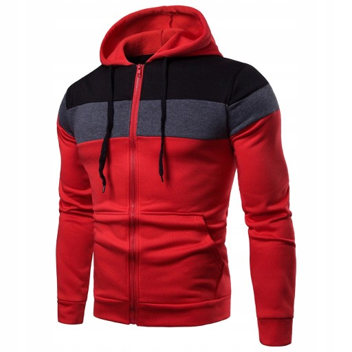 BLUZA MĘSKA Z KAPTUREM ROZPINANA ODZIEŻ SPORTOWA