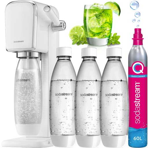 SATURATOR SYFON DO WODY GAZOWANEJ SODASTREAM ART | 3x BUTELKA 1L + CYLINDER