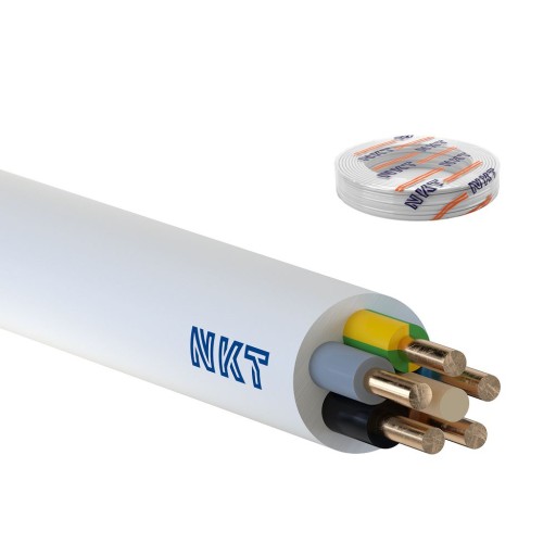 Przewód instalacyjny okrągły YDY żo 5x10 miedziany kabel 450/750V 1 m NKT