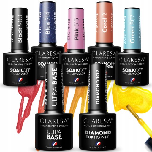 5+2 CLARESA lakiery hybrydowy BAZA ultra top diamo