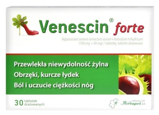 VENESCIN Forte lek na żylaki ból nóg 30 tabletek