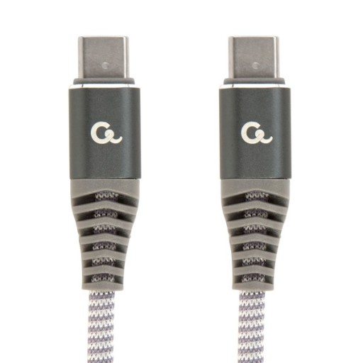 Kabel USB C - C w oplocie Power Delivery 100W Quick Charge 4 - długość 1,5m