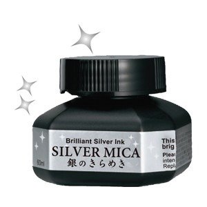 Tusz do kaligrafii Kuretake Mica Ink 60 ml srebrny na bazie wody