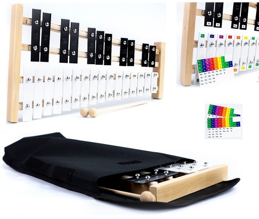 DZWONKI CHROMATYCZNE + ETUI + PAŁKI+NAKLEJKI