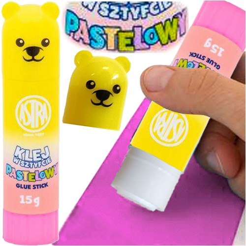 KLEJ W SZTYFCIE ASTRA SZKOLNY 15g PASTELOWE ZWIERZĄTKA MOCNY